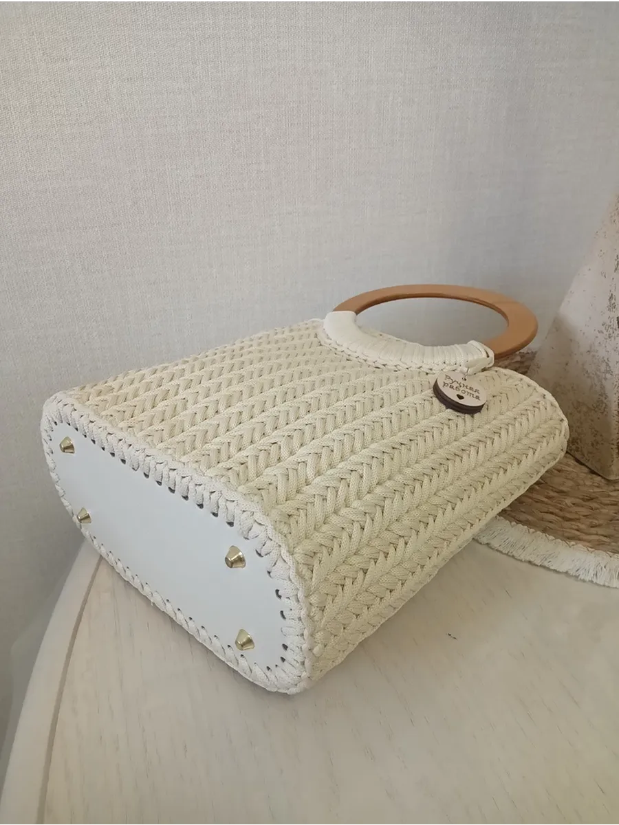Кожаное дно для вязаной сумки