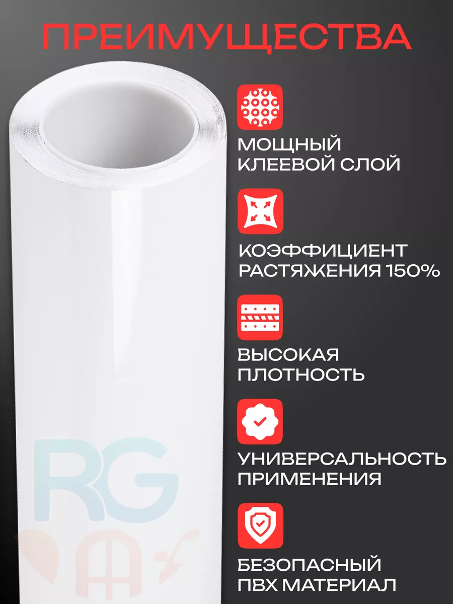 Reton Group ПВХ пленка глянцевая , белая 152х60см