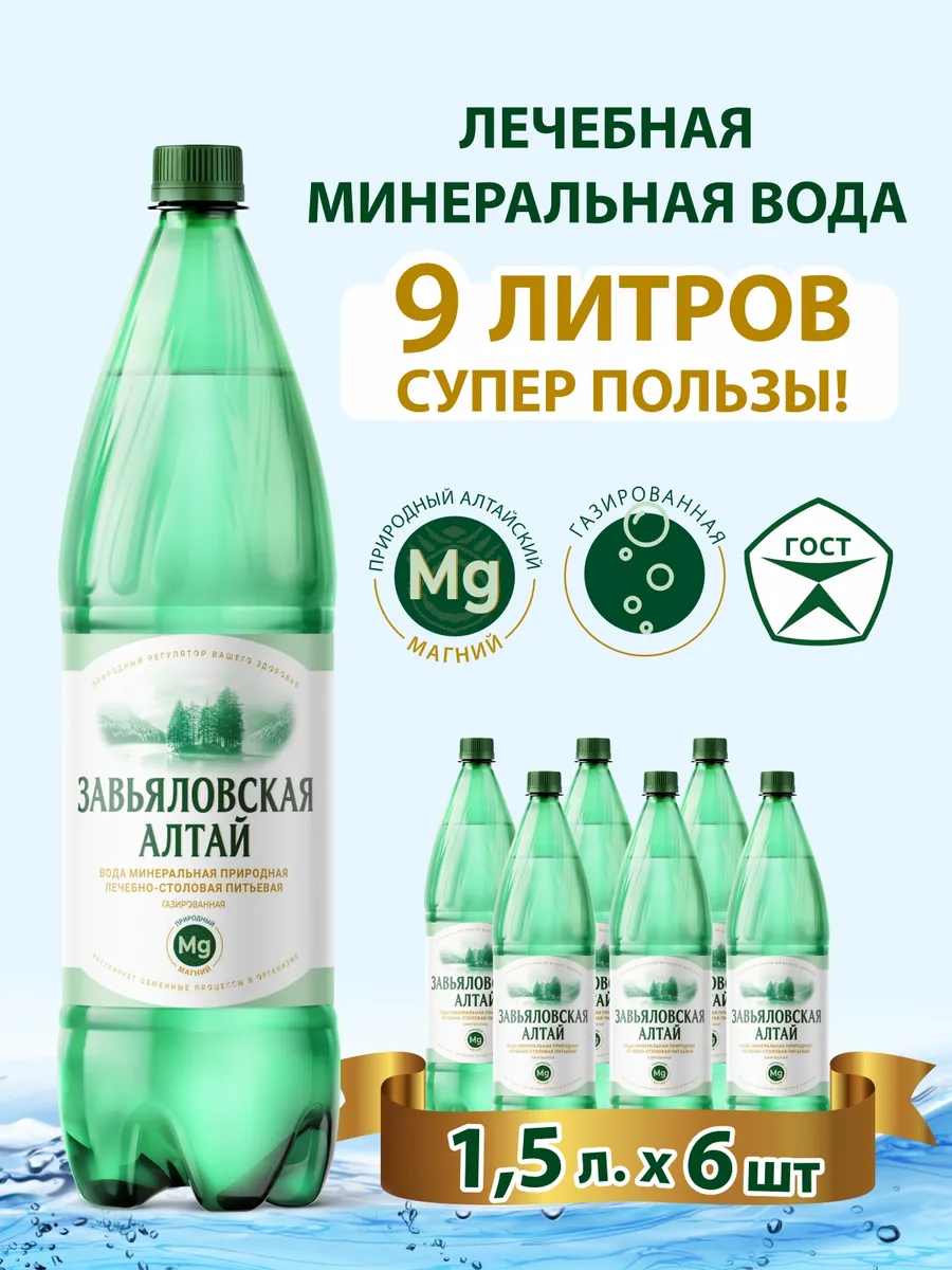 Минеральная вода газированная с магнием, 1,5л.-6 шт Бочкари купить по цене  777 ₽ в интернет-магазине Wildberries | 33417281