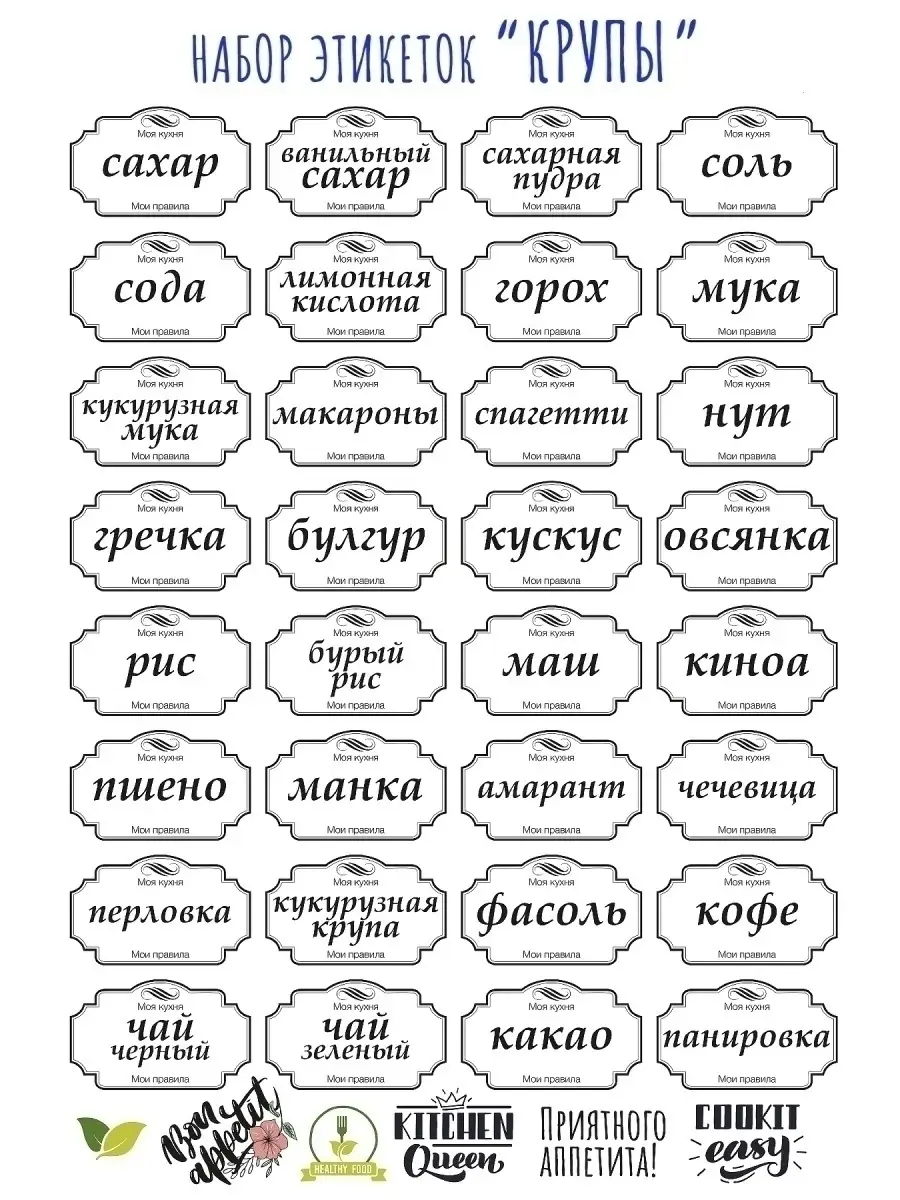 Наклейки на банки со специями с эксклюзивным дизайном - купить с доставкой по Киеву и Украине