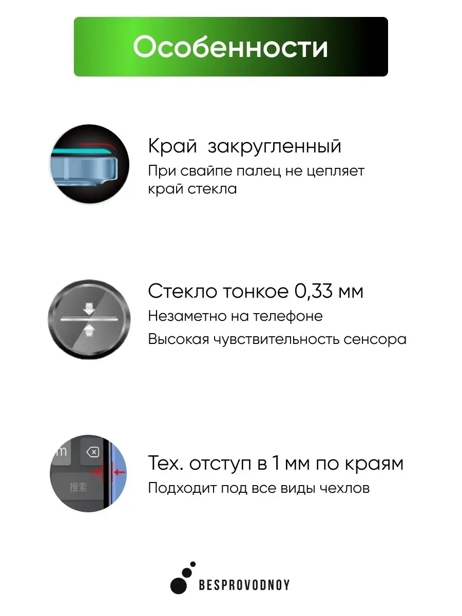 Besprovodnoy Защитное стекло iPhone 12 / 12 Pro / Айфон 12 / 12 Про /  Закаленное бронестекло / Броня на телефон