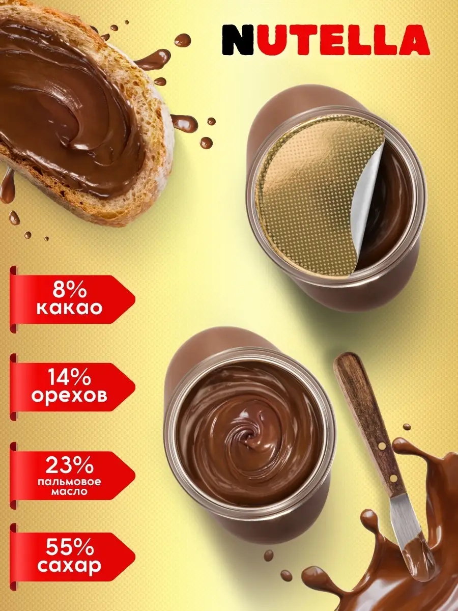 Паста ореховая шоколадная Нутела 630г Nutella купить по цене 0 ₽ в  интернет-магазине Wildberries | 37103842