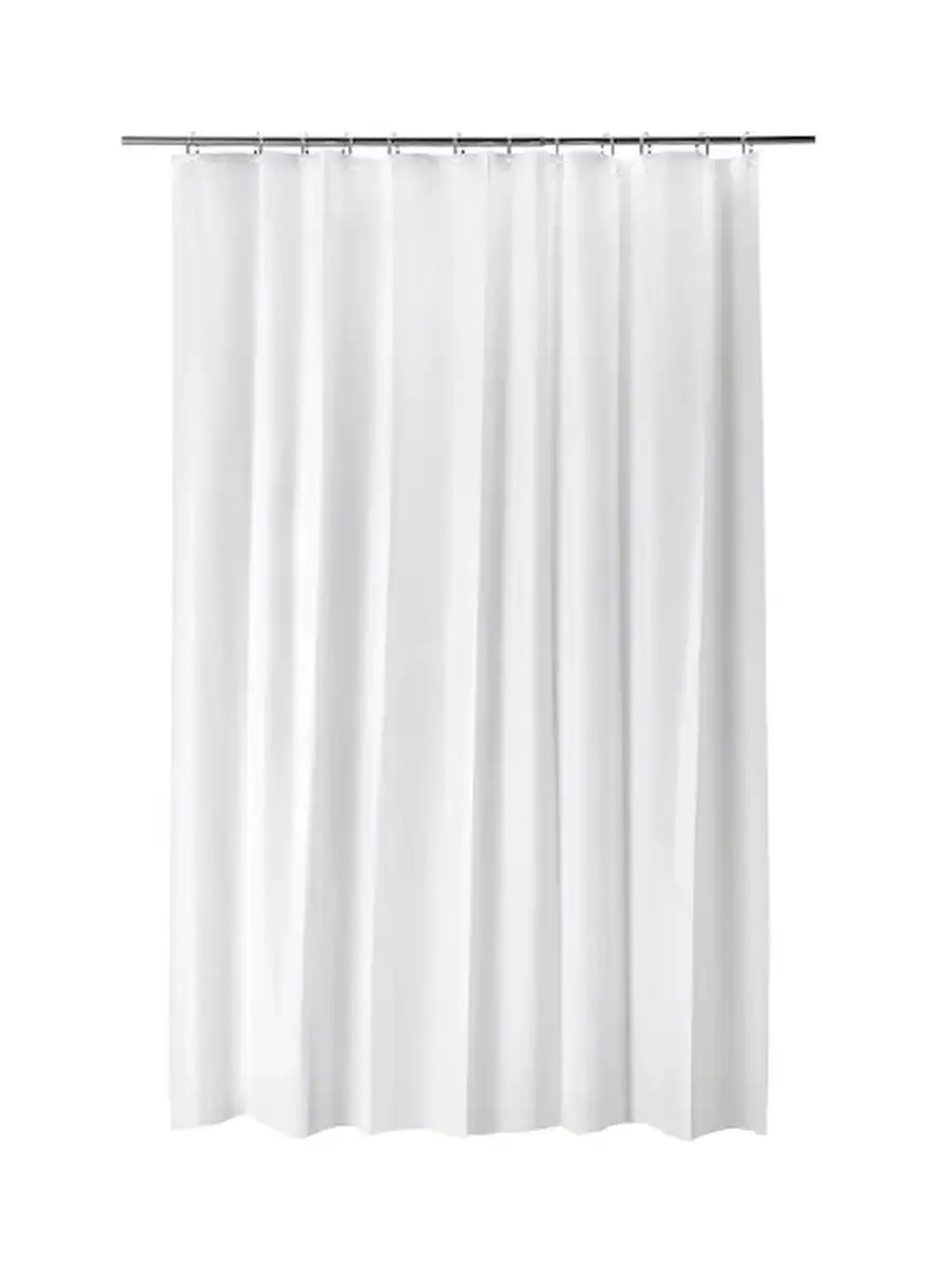 IKEA 20443704 БЬЕРСЕН Штора для ванной, белый, 180x200 см